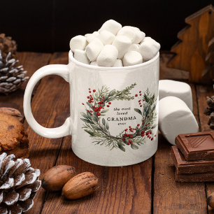 Caneca De Café Coroa de Natal Botânica Festiva Presente para Avó