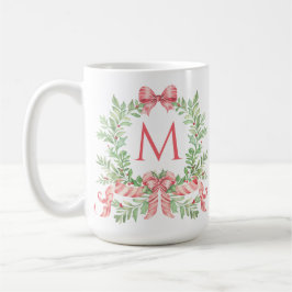 Caneca De Café Coroa de Natal com Monograma