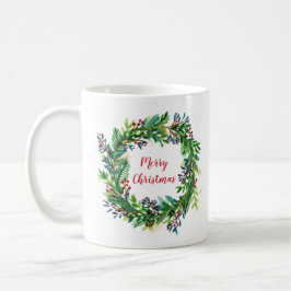 Caneca De Café Coroa de Natal Feliz