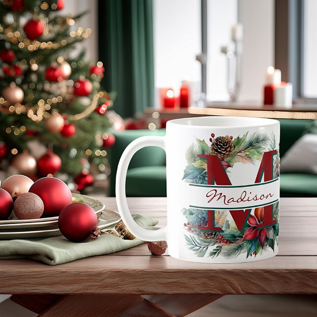 Caneca De Café coroa de Natal personalizada (Criador carregado)