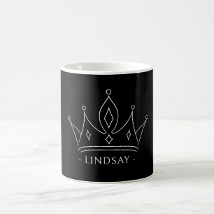 Caneca De Café Coroa de Princesa Nome de Família Personalizado Pr
