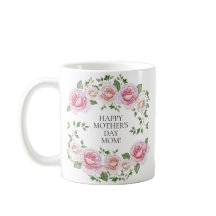 Coroa de Rosas Florais Rosa Feliz Dia das Mães