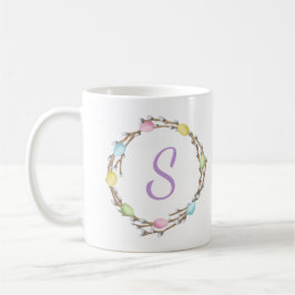 Caneca De Café Coroa de Salgueiro Pastel de Páscoa Com Monograma 