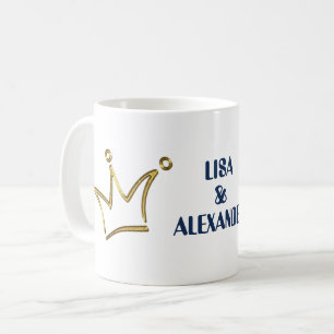 Caneca De Café Coroa Dourada Engraçada - luxuosa real 1