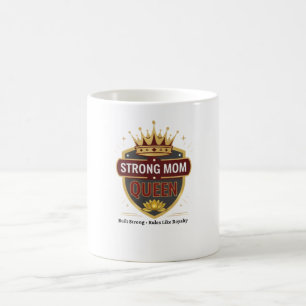 Caneca de Café Coroa Dourada Rainha Mãe Forte