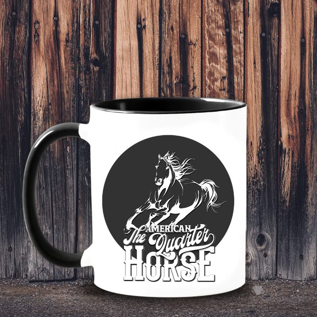 Caneca De Café Coroa estadunidense Cowboy oeste (The american quarter horse design. Cowgirl, cowboy, wild west, western graphic design.)