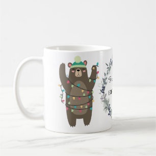Caneca De Café Coroa festiva e urso, bonitos, personalizados