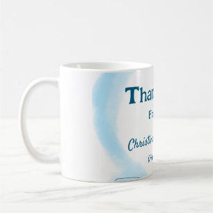 Caneca De Café Coroa floral azul em aquarela obrigado por vir
