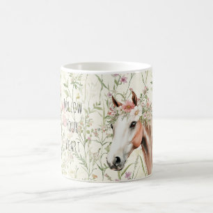 Caneca De Café Coroa Floral de Cavalo