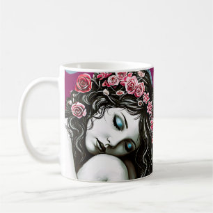 Caneca De Café Coroa Floral - Retrato Whimsical