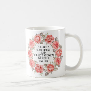 Caneca De Café Coroa Floral Rosa Feliz Dia das Mães-Madrasta