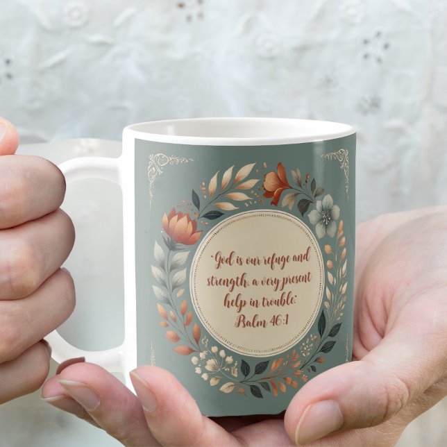 Caneca De Café Coroa Humilde Personalizável com Versículo Bíblico (Criador carregado)