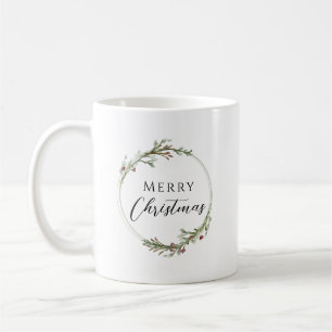 Caneca De Café Coroa Minimalista de Natal