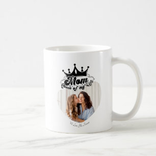 Caneca De Café Coroa Preta Moderna, Mãe Rainha da minha vida