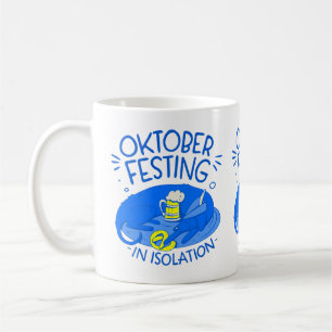 Caneca De Café coronavírus do cão feliz oktoberfest