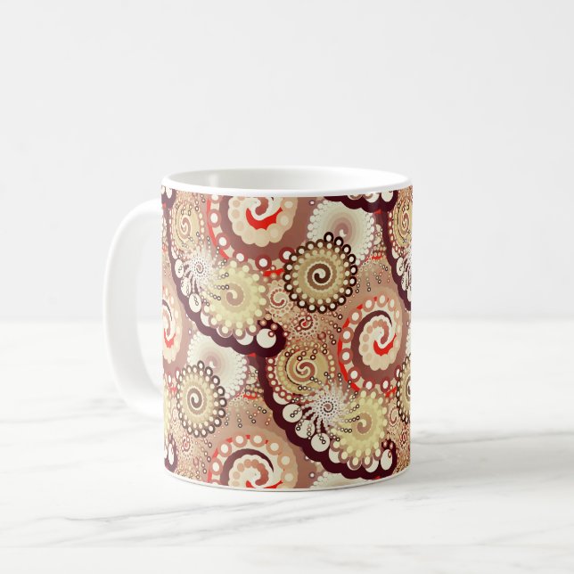 Caneca De Café Corpo de espiral fractal, chocolate e creme (Frente Esquerda)