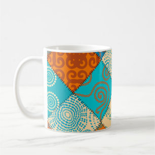 Caneca De Café Corpo de retalhos indiano: padrão contínuo de vint