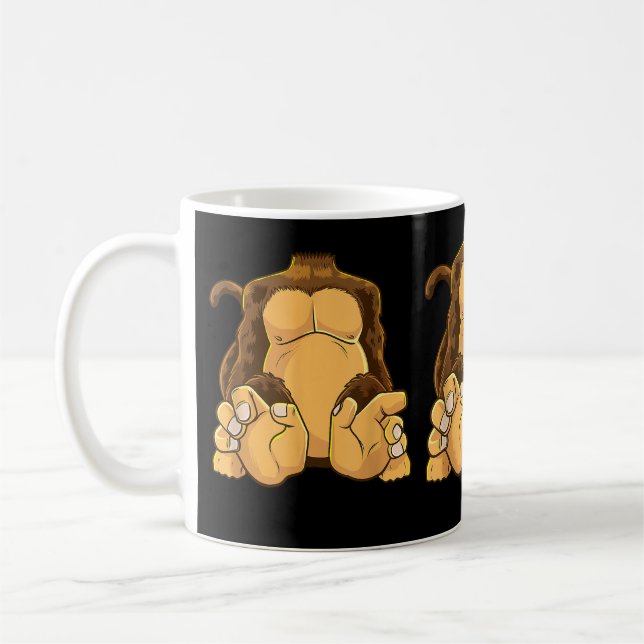 Caneca De Café Corpo Macaco Costume Sem Cabeça Chimpanzé Funny Ap (Esquerda)