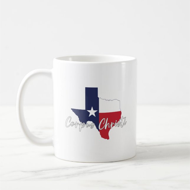 Caneca De Café Corpus Christi, Texas Flag Map (Esquerda)