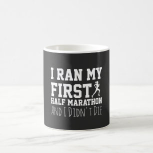 Caneca De Café Corredor de 1ª Meia Maratona Engraçado Primeiro Co