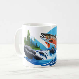 Caneca De Café Córrego de Truta Selvagem das Montanhas Rochosas