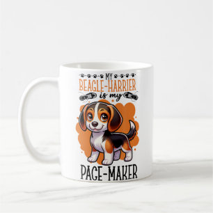 Caneca De Café Correndo Com Beagle-Harrier