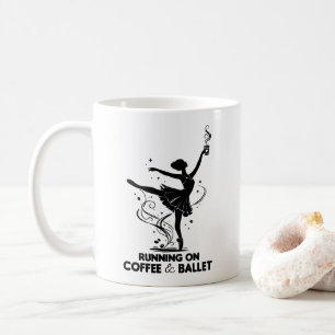 Caneca De Café Correndo Com Café E Ballet Professora Engraçada Da