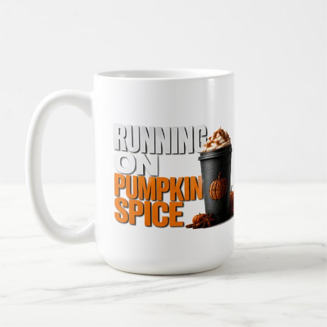 Caneca De Café 🎃 Correndo Com Citação de Halloween de Outono de  (Esquerda)