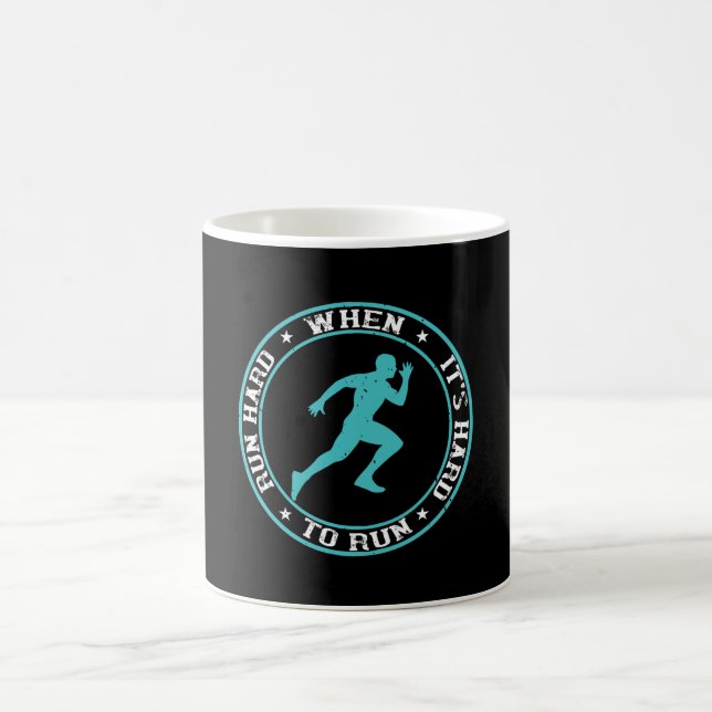 Caneca De Café Correndo - Corra duro quando é difícil correr (Centro)