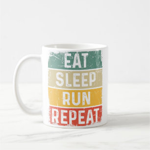 Caneca De Café Correndo Corredor Engraçado Comer Dormir Correr Re