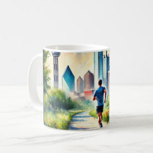 Caneca De Café Correndo em Dallas Texas