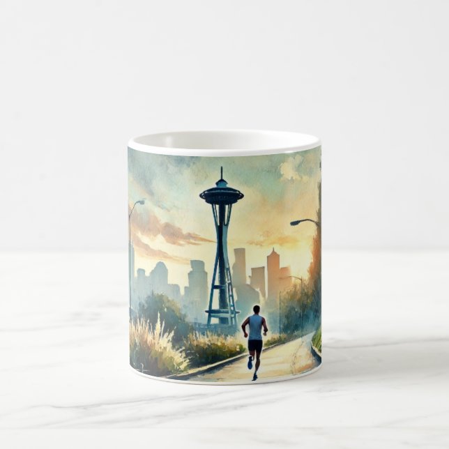 Caneca De Café Correndo em Seattle Space Agulha (Centro)