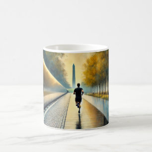Caneca De Café Correndo em Washington DC Memorial dos Veteranos d