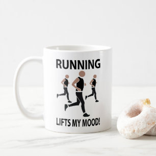 Caneca De Café Correndo Levanta Meu Humor Correndo