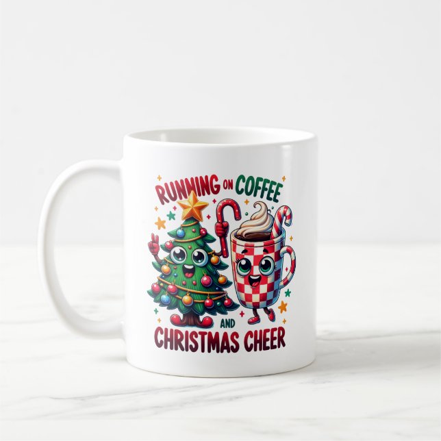 Caneca De Café Correndo No Café E Saúde De Natal (Esquerda)