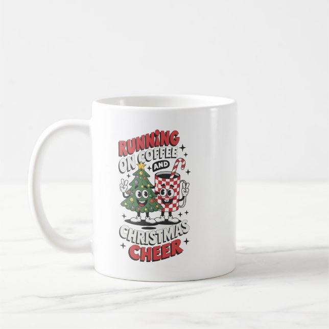 Caneca De Café Correndo No Café E Saúde De Natal (Esquerda)
