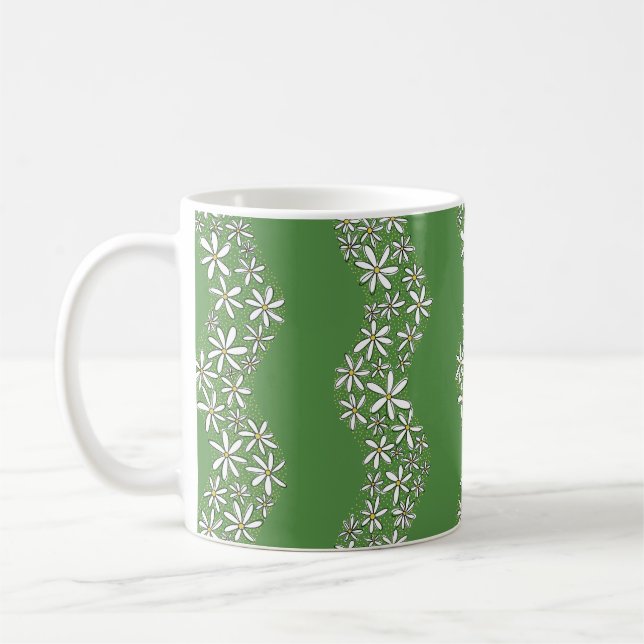 Caneca De Café Corrente de margarida Flores brancas (Esquerda)