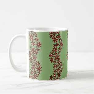Caneca De Café Corrente de margarida Flores brancas em verde