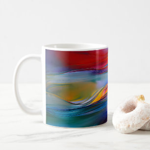 Caneca De Café "Correntes Cromáticas" Abstrato Contemporâneo 