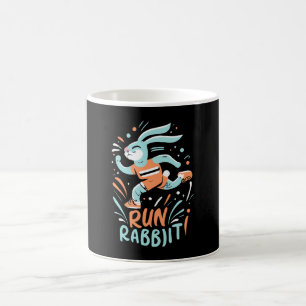 Caneca De Café correr coelho maratona corredor coelhinho fofo
