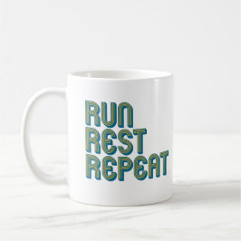 Caneca De Café Correr Descansar Repetir