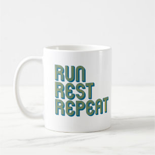 Caneca De Café Correr Descansar Repetir