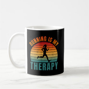 Caneca De Café Correr é a minha terapia presente engraçado de exe