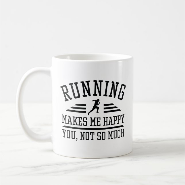 Caneca De Café Correr Me Faz Feliz Não Tanto (Esquerda)