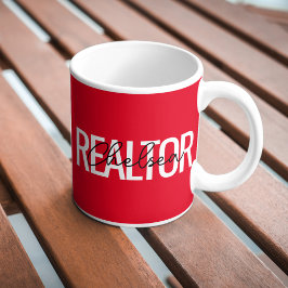 Caneca De Café Corretor Imobiliário Nome Personalizado