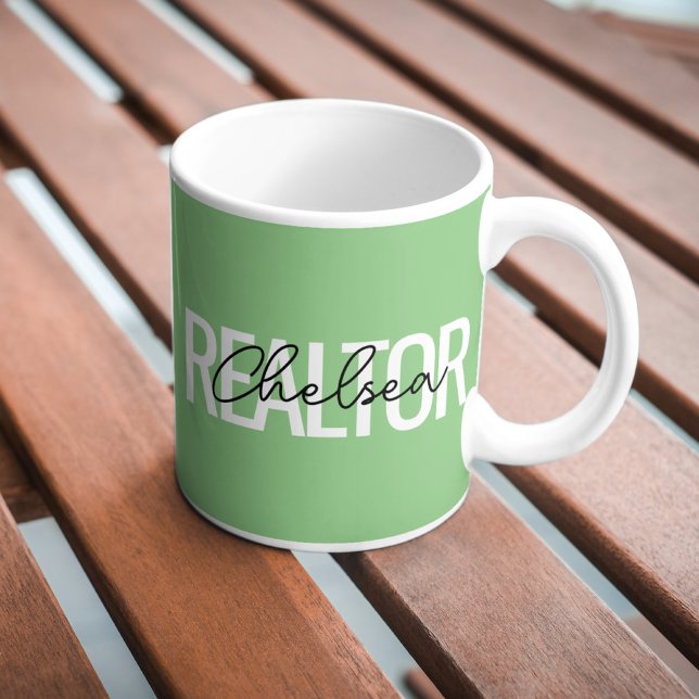 Caneca De Café Corretor Imobiliário Nome Personalizado (Criador carregado)