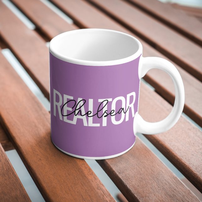 Caneca De Café Corretor Imobiliário Nome Personalizado (Criador carregado)
