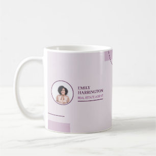 Caneca De Café Corretora de Imóveis Linhas Finas Rosa