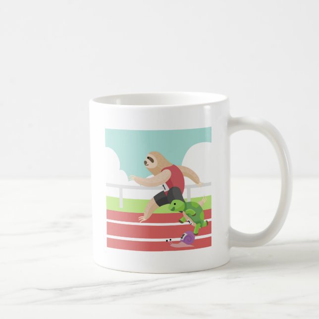 Caneca De Café corrida da preguiça (Direita)