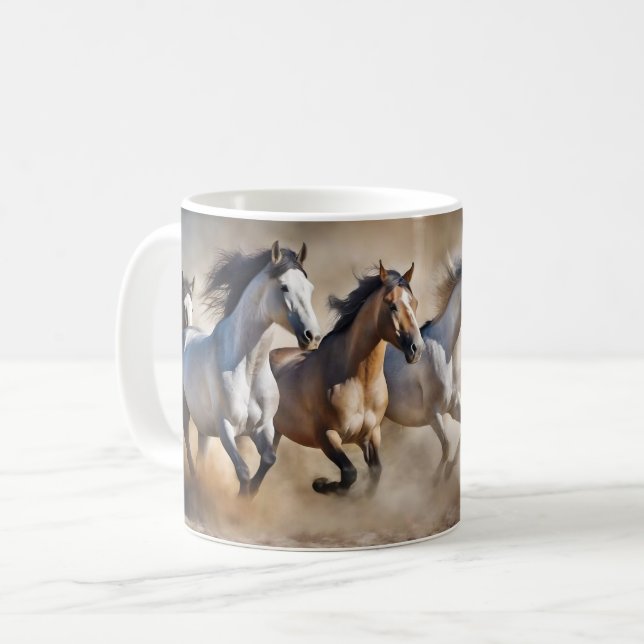 Caneca De Café Corrida de cavalos (Frente Esquerda)